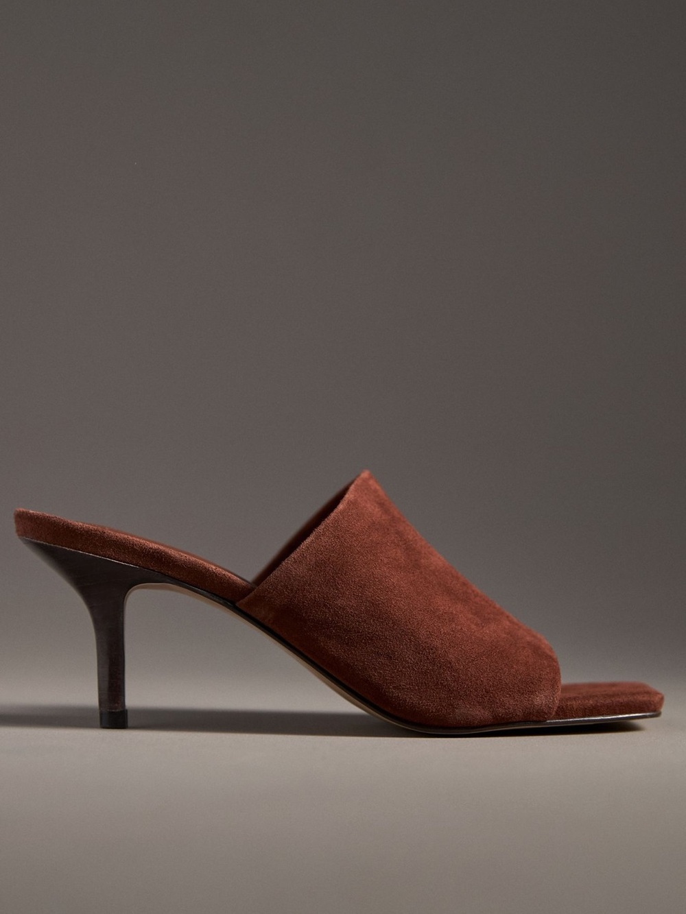 Anthropologie square toe heeled mules